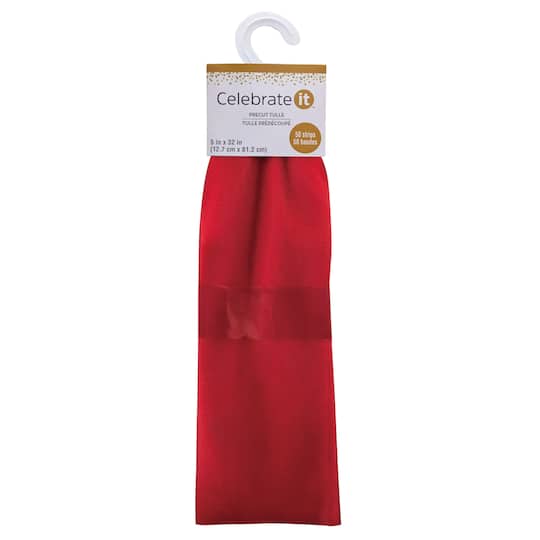 Red Pre-Cut Tulle Strips by Celebrate It™